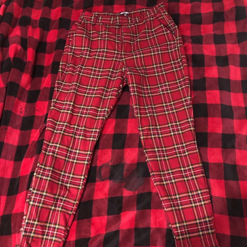 Hot Topic, Medium Red Plaid pants..